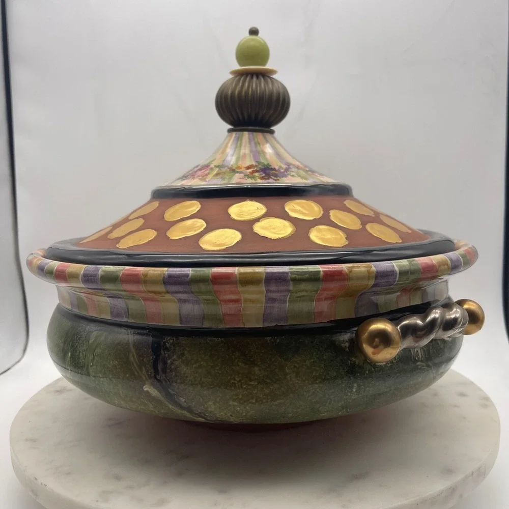Rare! Mackenzie-Childs Piece De Resistance Lidded‎ Tureen Wonderful Condition - Picture 4 of 13